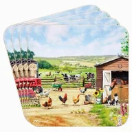 Obrusy i serwetki - Leonardo Lesser & Pavey Collection PODKŁADKI KORKOWE NA STÓŁ Farmhouse - Ferma ze zwierzętami - MAŁE KPL. 4 SZT. - miniaturka - grafika 1