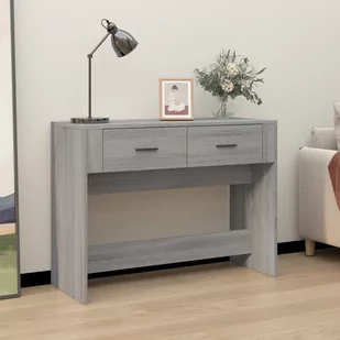 vidaXL Stolik konsolowy, szary dąb sonoma, 100x39x75 cm - Konsole i sekretarzyki - miniaturka - grafika 1