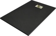 Brodziki prysznicowe - Mexen Hugo brodzik prostokątny SMC 130 x 70 cm, czarny, maskownica złota - 42707013-G - miniaturka - grafika 1