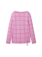 Koszulki i topy damskie - TOM TAILOR Damska koszulka z długim rękawem, 34937 - Mauve Brown Cosy Check, M - miniaturka - grafika 1