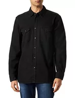 Koszule męskie - MUSTANG Męska koszula Clemens HVY Twill, Black Beauty 4185, XL - miniaturka - grafika 1