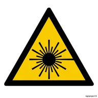 Systemy ekspozycyjne i znaki informacyjne - KB001 UWAGA! PROMIENIOWANIE LASEROWE, FN - FOLIA SAMOPRZYLEPNA; (200X100MM) - miniaturka - grafika 1