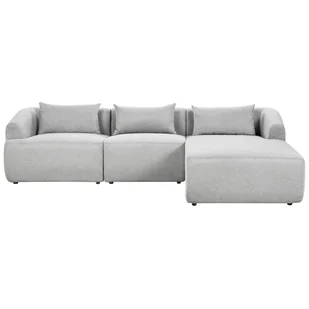 BELIANI Narożnik lewostronny 3-osobowy szary tapicerowany sofa narożna dodatkowe poduszki minimalistyczny styl - Narożniki - miniaturka - grafika 1