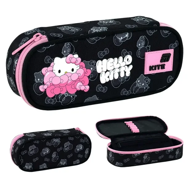 Piórnik saszetka dla dziewczynki szkolny siateczka czarny Hello Kitty Kite