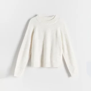 Swetry damskie - Reserved - Gładki sweter - Kremowy - grafika 1