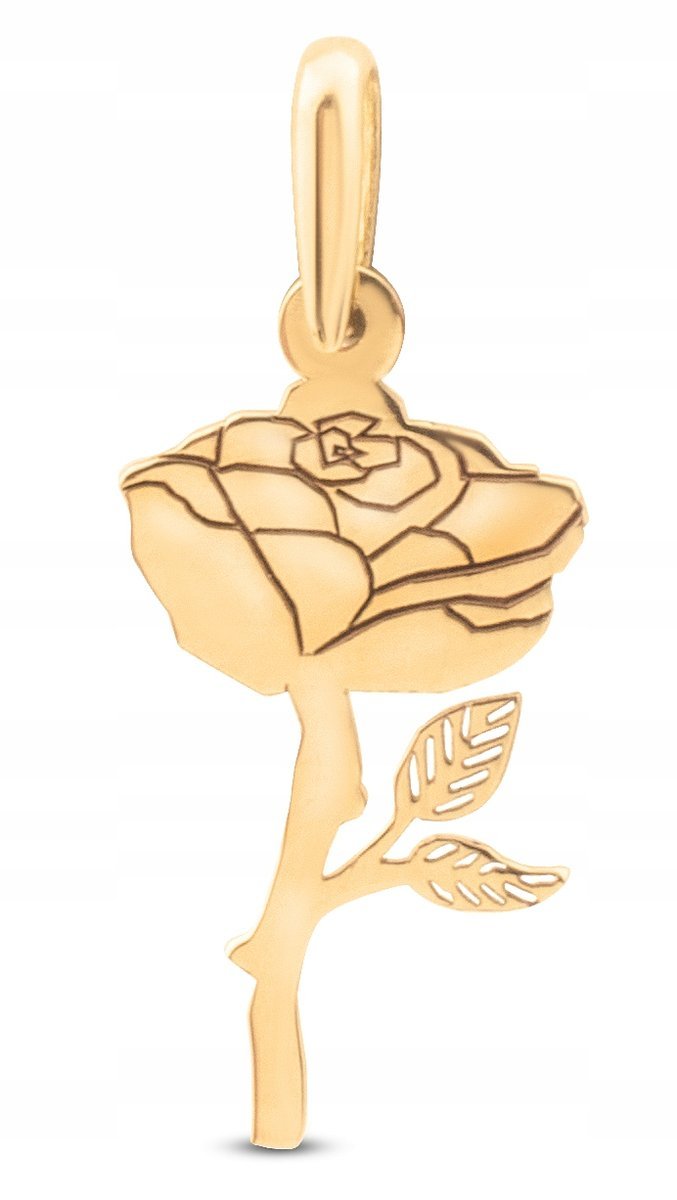 PIĘKNA KLASYCZNA ZŁOTA ZAWIESZKA KWIAT RÓŻY RÓŻA ROSE 8KT 333