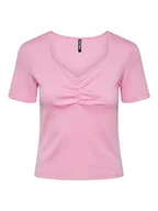 Koszulki i topy damskie - PIECES Damska koszulka Pctania Ss Top Noos Bc, Begonia Pink, S - miniaturka - grafika 1