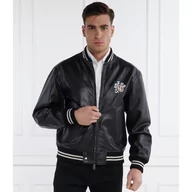 Kurtki męskie - Iceberg Skórzana kurtka bomber Leather-Jacket | Regular Fit - miniaturka - grafika 1