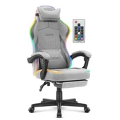 Fotele gamingowe - Fotel CABRO C502 LED Szary - miniaturka - grafika 1