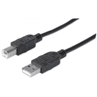 Kable komputerowe i do monitorów - Manhattan Kabel USB A-B M/M Hi-Speed 1m czarny - miniaturka - grafika 1