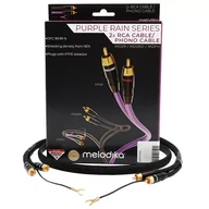 Akcesoria gramofonowe - Melodika Purple Rain Black Edition MDPHD10 - Kabel gramofonowy 2xRCA Phono z żyłą uziemiającą 1m 1m ✦ SALON ✦ ZAPYTAJ O RABAT ✦ RATY 30x0% - miniaturka - grafika 1