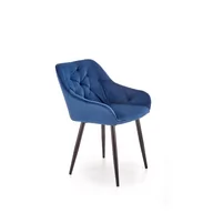 Krzesła - Krzesło Metalowe K-487 Czarny / Granatowy Halmar - miniaturka - grafika 1
