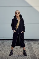 Bluzy damskie - Długa bawełniana bluza SLIM ZIP - miniaturka - grafika 1