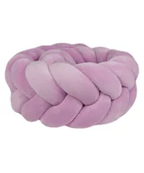 Ochraniacze do łóżeczka - Warkocz Ochraniacz do łóżeczka typu kłos "Welur Brudny róż" 410 cm - miniaturka - grafika 1