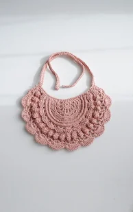 Ozdobny śliniaczek - brudny róż - Gryzaki dla dzieci - miniaturka - grafika 1