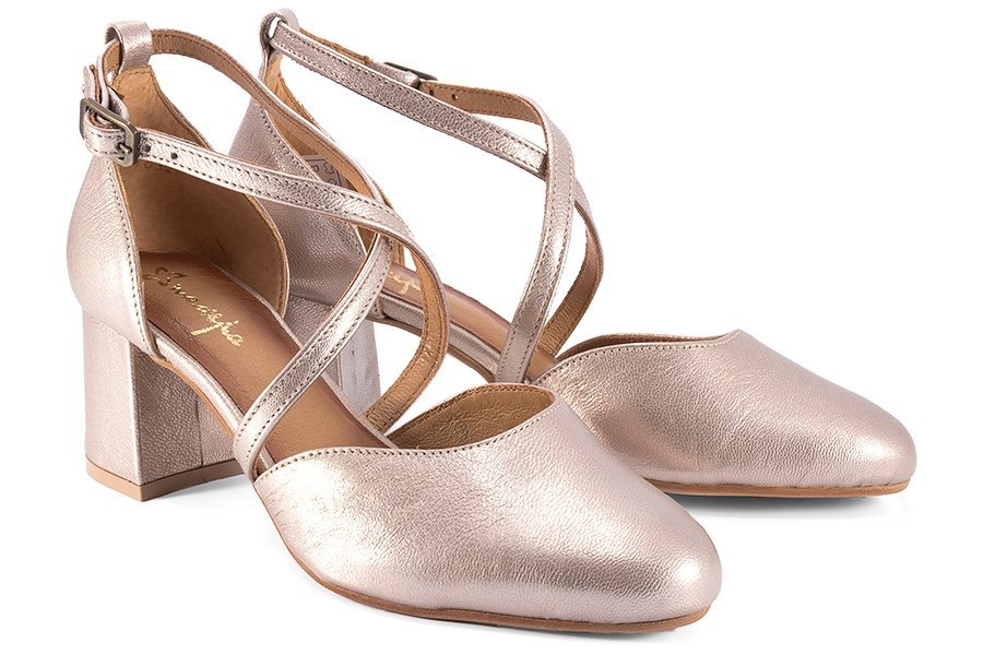 MACIEJKA 04070-25 CZÓŁENKA DAMSKIE SANDAŁY złote Złoty 37