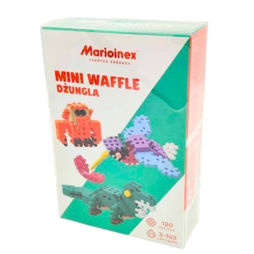 Marioinex Mini waffle wafle Klocki zwierzęta Dżungla 120szt