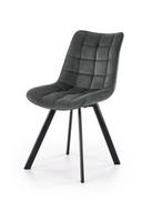 Krzesła - Halmar Krzesło z czarnymi nogami do salonu - ciemny popiel - miniaturka - grafika 1