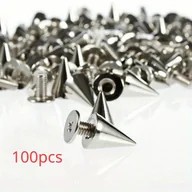 Rękodzieło - TEMU 100 Sztuk/zestaw 7x10mm Srebrne/złote/czarno-konkowe Kołki I Igły Do Ubrania Skrętne DIY Craft Cool Punk Garment Rivets Do Skóry/ Torby/ Butów - miniaturka - grafika 1