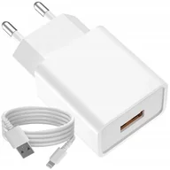Ładowarki do telefonów - ŁADOWARKA SIECIOWA SZYBKA USB WTYCZKA FAST CHARGE QC + KABEL USB LIGHTNING - miniaturka - grafika 1