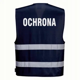 Kamizelka odblaskowa PORTWEST S/M- granatowa z nadrukiem OCHRONA - Odzież robocza Kamizelka odblaskowa PORTWEST S/M- granatowa z nadrukiem OCHRONA - Odzież robocza - miniaturka - grafika 1