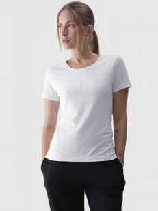 Damski t-shirt z nadrukiem 4F 4FWMM00TTSHF1846 - biały - Koszulki sportowe damskie - miniaturka - grafika 1