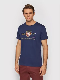 Koszulki męskie - Gant T-Shirt Archive Shield 2003099 Granatowy Regular Fit - grafika 1