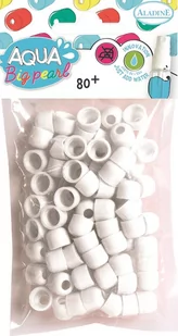 Aladine Koraliki, aqua big pearl, białe, 80 sztuk - Scrapbooking - miniaturka - grafika 1