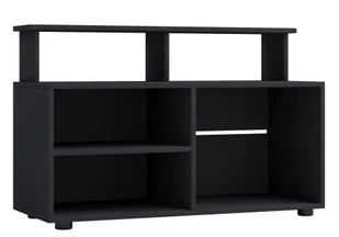 VCM drewniana szafka pod telewizor szafka pod telewizor konsola stolik pod telewizor szkło Balansia czarny - Szafki RTV - miniaturka - grafika 1