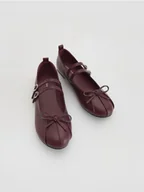 Buty dla dziewczynek - Reserved - Eleganckie baleriny z kokardą - bordowy - miniaturka - grafika 1