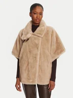 Płaszcze damskie - PINKO Futro Comodino 103837 A2PI Beżowy Regular Fit - miniaturka - grafika 1