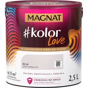 Farba #Kolor Love KL14 jasny popielaty 2,5 l Magnat - Farby wewnętrzne - miniaturka - grafika 1