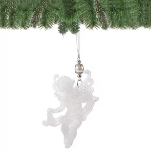 Zawieszka choinkowa biały aniołek na choinkę 13 cm CA0080 - Ozdoby bożonarodzeniowe - miniaturka - grafika 2