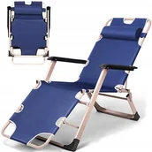 Leżaki ogrodowe - LEŻAK FOTEL OGRODOWY PLAŻOWY TURYSTYCZNY ROZKŁADANY WYGODNY MOCNY KL-10 - miniaturka - grafika 1