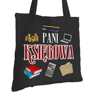 Torby i wózki na zakupy - Torba Bawełniana dla Księgowej Czarna Na Prezent ekologiczna Trwały Nadruk - miniaturka - grafika 1