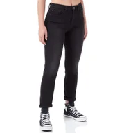 Spodnie damskie - Spodnie damskie Only Sui Mid jeansowe czarne slim-W27 - miniaturka - grafika 1