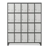 Szafy - Szafa Skrytkowa JAN NOWAK ROBERT, 1360 x 1720 x 450 mm, metalowa: antracytowo-biała, Szafa BHP basenowa - miniaturka - grafika 1