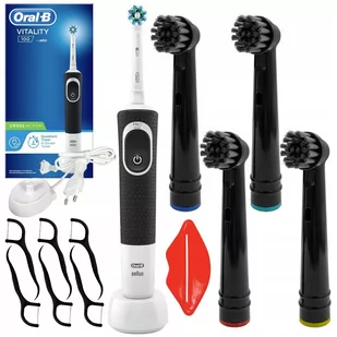 Oral-B Vitality 100 Czarna + 4X Końcówki Zam. Precision Eb17-P Czarne Z W/A - Końcówki do szczoteczek elektrycznych - miniaturka - grafika 1