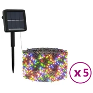 Oświetlenie świąteczne - vidaXL vidaXL Solarne lampki dekoracyjne, 5 szt., 5x200 LED, kolorowe - miniaturka - grafika 1