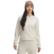 Bluzy damskie - Damska bluza dresowa nierozpinana bez kaptura Under Armour UA Rival Terry Crew - beżowa - UNDER ARMOUR - miniaturka - grafika 1