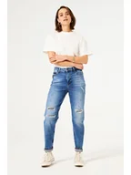 Spodenki damskie - Garcia Dżinsy - Tapered fit - w kolorze niebieskim - miniaturka - grafika 1
