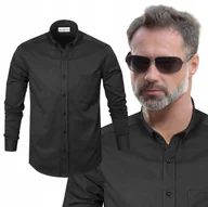Koszule męskie - KOSZULA Męska z Długim Rękawem VICTOR Casual Slim Fit CZARNA Pako Jeans - miniaturka - grafika 1