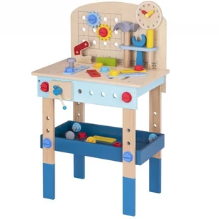 TOOKY TOY Drewniany Stół Do Majsterkowania Warsztat - Mały majsterkowicz - miniaturka - grafika 1