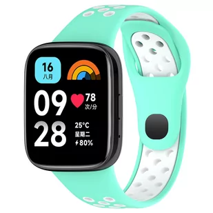 Pasek perforowany Vanfone do Xiaomi Redmi Watch 3 Active, biało-turkusowy - Akcesoria do smartwatchy - miniaturka - grafika 1