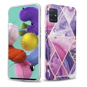 Etui i futerały do telefonów - Pokrowiec Etui Do Samsung Galaxy A51 5G w Fioletowe Fale Marmur No. 14 Obudowa Case Cover Silikon Plecki Cadorabo - miniaturka - grafika 1