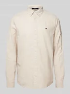 Koszule męskie - Koszula casualowa o kroju regular fit z mieszanki bawełny i lnu z kołnierzykiem typu button down - miniaturka - grafika 1