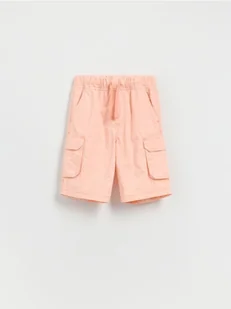 Reserved - Bawełniane szorty cargo - brzoskwiniowy - Spodnie i spodenki dla chłopców - miniaturka - grafika 1