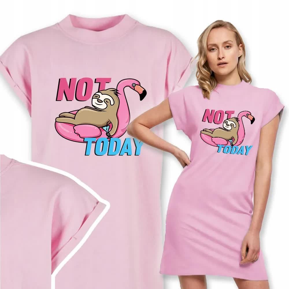 Koszula Nocna Róż Leniwiec NOT TODAY Wzory - M