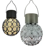 Lampy ogrodowe - Lampka solarna kula wisząca ogród do ogrodu lampa LED czujnik zmierzchu - miniaturka - grafika 1