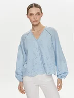 Bluzki damskie - YAS Bluzka Luma 26032810 Błękitny Regular Fit - miniaturka - grafika 1